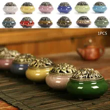 С медная крышка керамические, для ароматерапии диффузор отель буддийский фарфоровый курильщик Расслабьтесь конус Благовония из сандалового дерева классическая помощь для сна