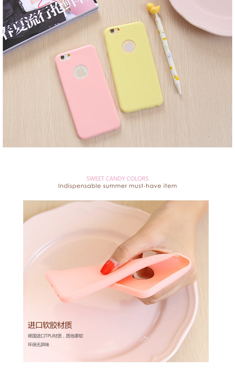 Lovely Girl Matte Candy Full Cover TPU Case for iPhone 7 6S plus 6 5 5S SE Soft TPU Silicone for iPhone 7 Case phone Coque Capa iphone se phone case