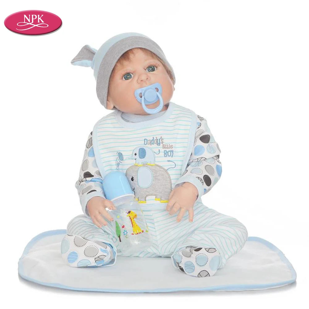 

NPK 57CM Full Silicone Boy Reborn Babies Doll Kids Water Bathe Toys Realistic New Born Baby Toddle Playmate Dolls Alive Toy Gift