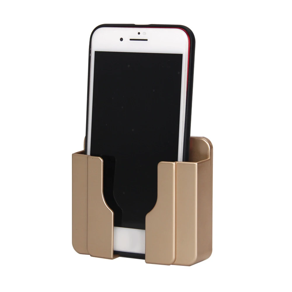 

New Practical Wall Sticking Phone Holder Socket Paste Type Adhesive Charge Up Cell Phones Sopport Rack Shelf with Hooks