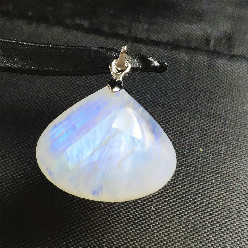 

Genuine Natural Moonstone Necklace Pendant Water Drop Stone Women Men Party Love Gift 23x20x8mm 925 Silver Crystal Pendant AAAAA