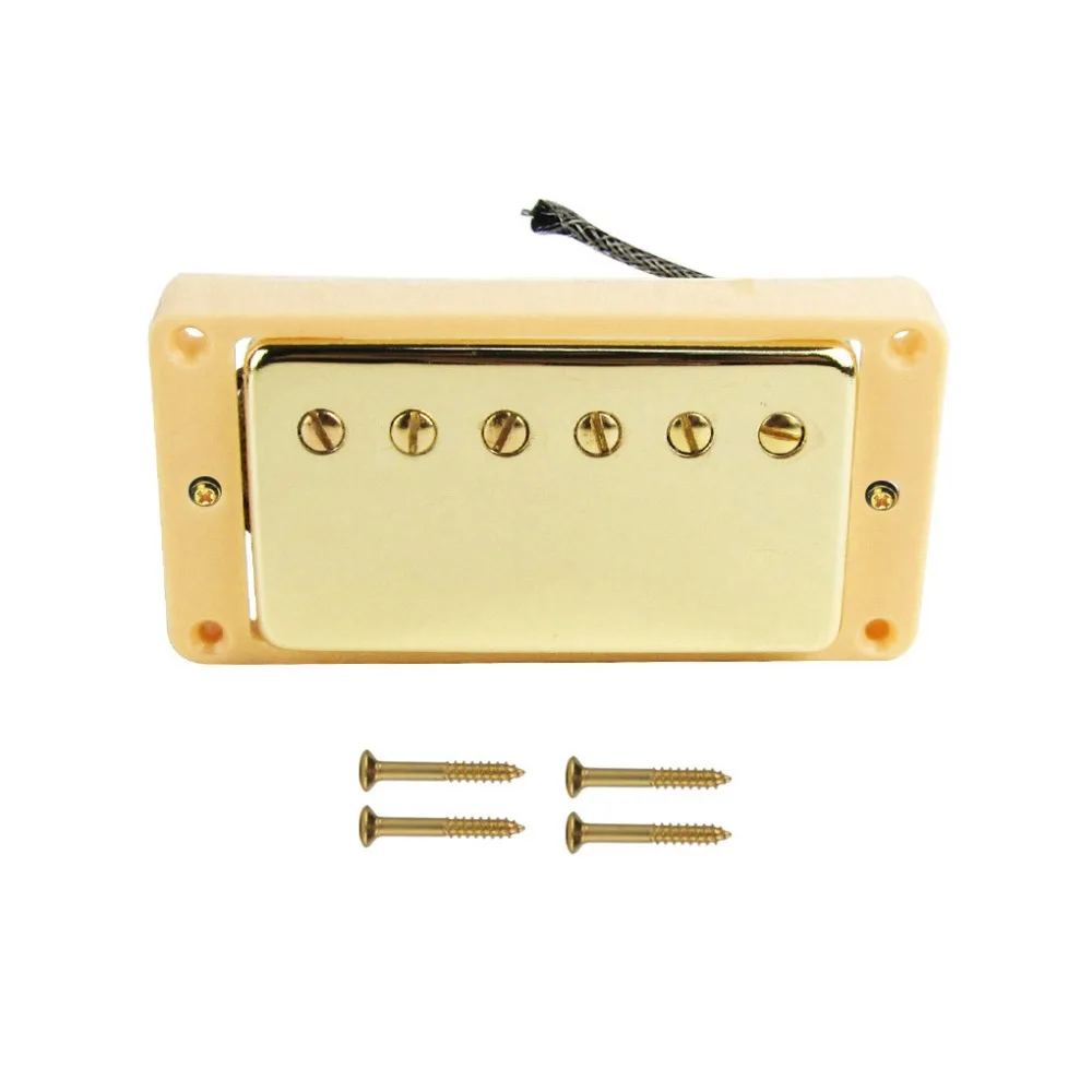 FLEOR LP Humbucker Pickup Alnico 5 Electric Guitar Bridge Golden with Cream Curved Frame for Parts | Спорт и развлечения