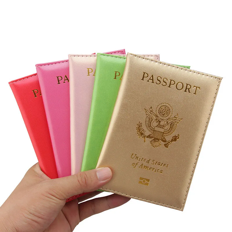 US Passport Cover 9 Colors Men's Passport Cover Leather Elegant Women's