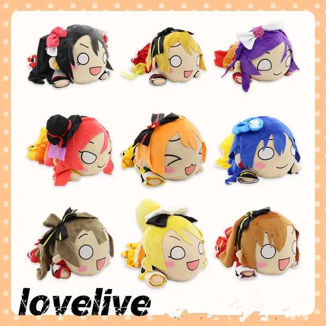 Cheap new style 9piece 50 CM Love Live School Idol Project Plush Toys Kotori Minami Maki Nishikino Figures Lying Posture Stuffed Dolls