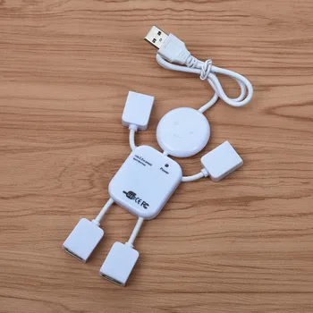

FFFAS USB Hub Man Shape 4 Port Charging Hub Mobile Phone Charger For Laptop PC Computer USB flash Robot Men Human Being Cable