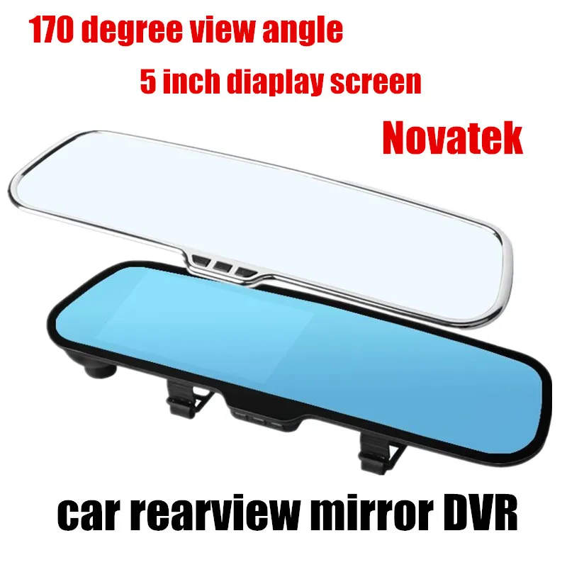 5.0 дюймов Автомобильное зеркало заднего вида DVR видеорегистратор автомобильный камера ночного видения 170 градусов Широкий формат Новатэк