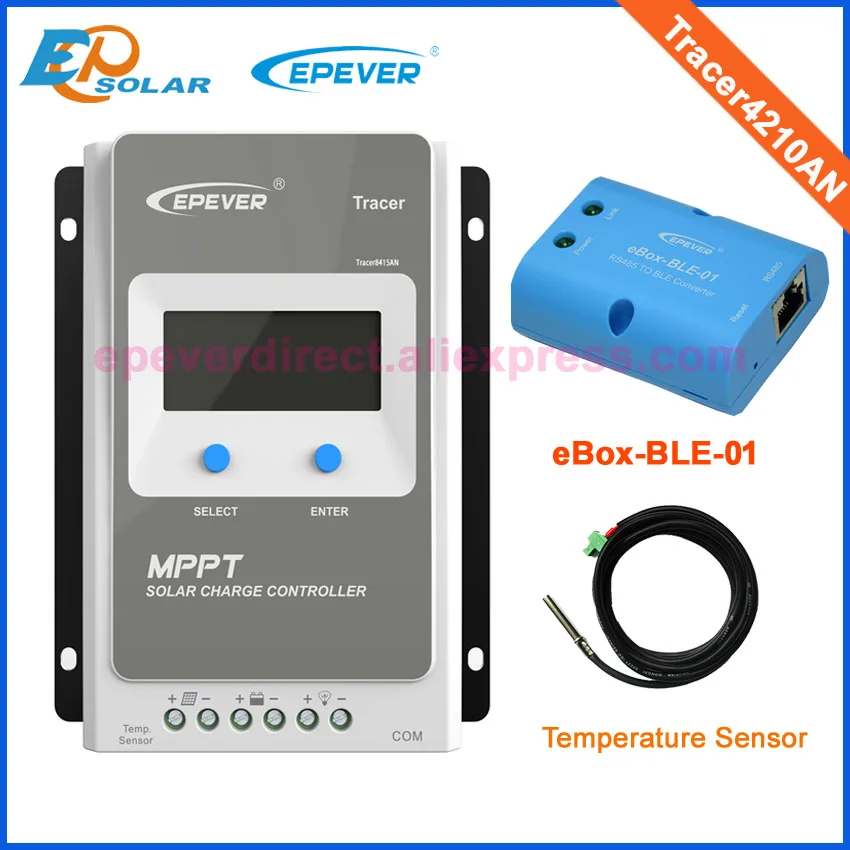 

40A 40amp EPEVER solar charger 24V controller temp sensor accessory and BLE BOX bluetooth solar regulator Tracer4210AN