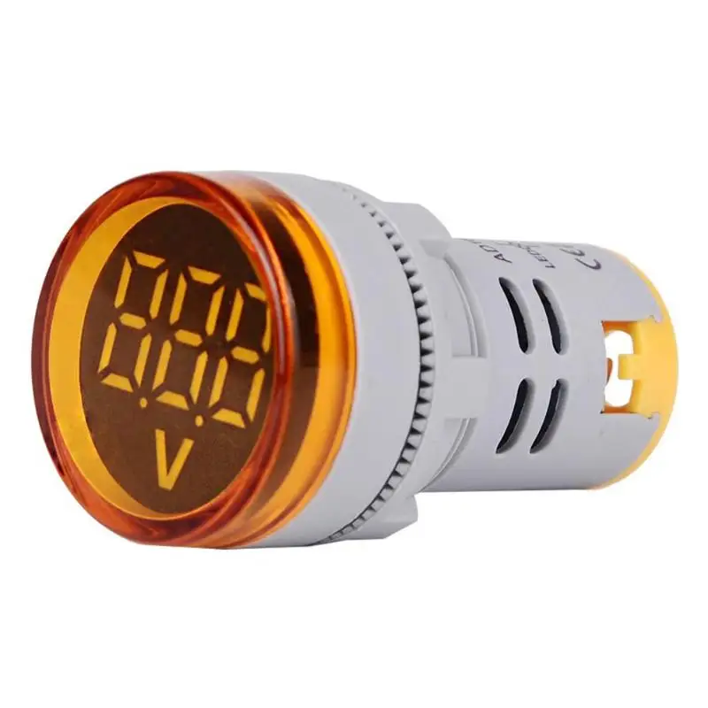 6-100V DC Digital Voltmeter Indicator LED Lamp Round Signal Light round Panel Meter Indicator Light Colors,51.4*28.3*20.3mm - Цвет: Цвет: желтый