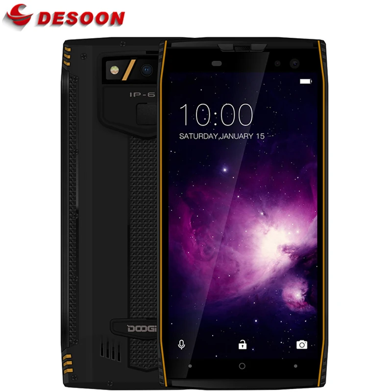 DOOGEE S50 водонепроницаемый смартфон с IP68 5,7 ''18:9 6 ГБ 128 ГБ MTK6763 Octa Core android 7,1 5180 мАч 4 камеры 16.0MP прочный телефонов