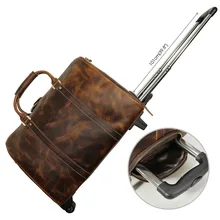 TIDING Leather Duffle Bag Travel Bags Designer Weekend Bag Carry On Luggage Trolley Case Piggy Bag