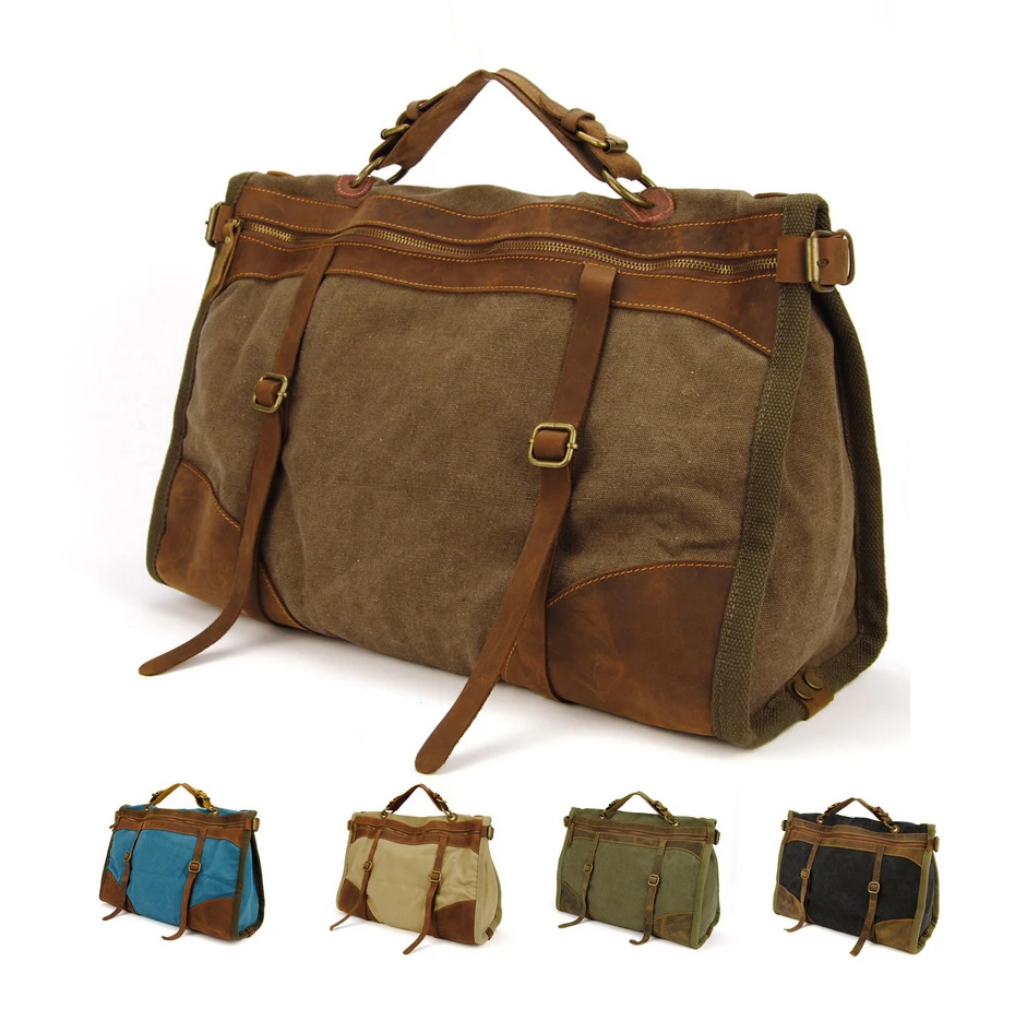 nrd.kbic-nsn.gov : Buy Vintage Retro military Canvas + Leather men travel bags luggage bags men ...