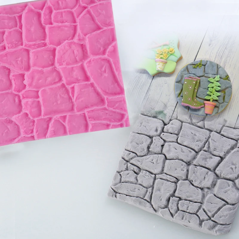 

Cobble Stone Wall Impression Moulds Texture Silicone Mat Gumpaste Chocolate Moulds Sugar Craft Decoration For Cakes
