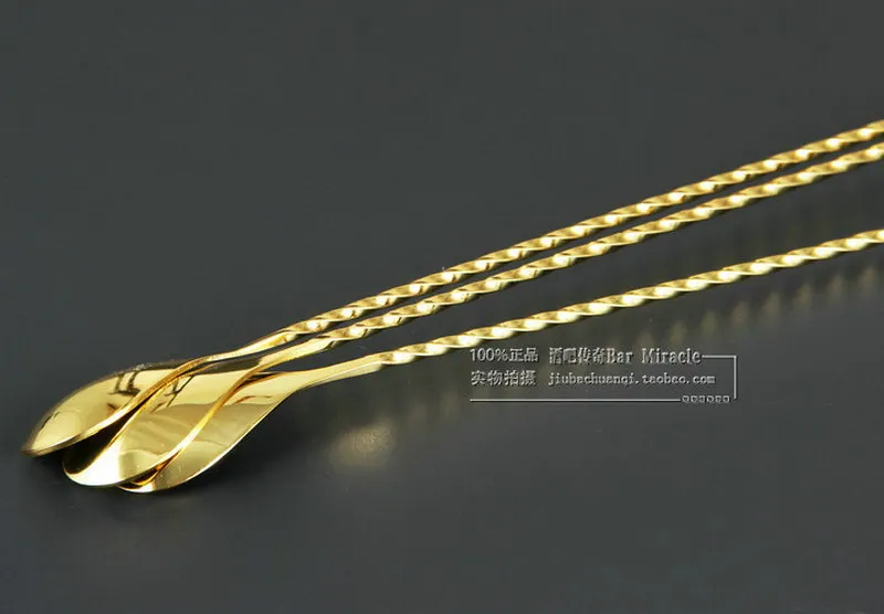 Creative golden anti-fork long metal bar spoon fork bar stirring cocktail spoon