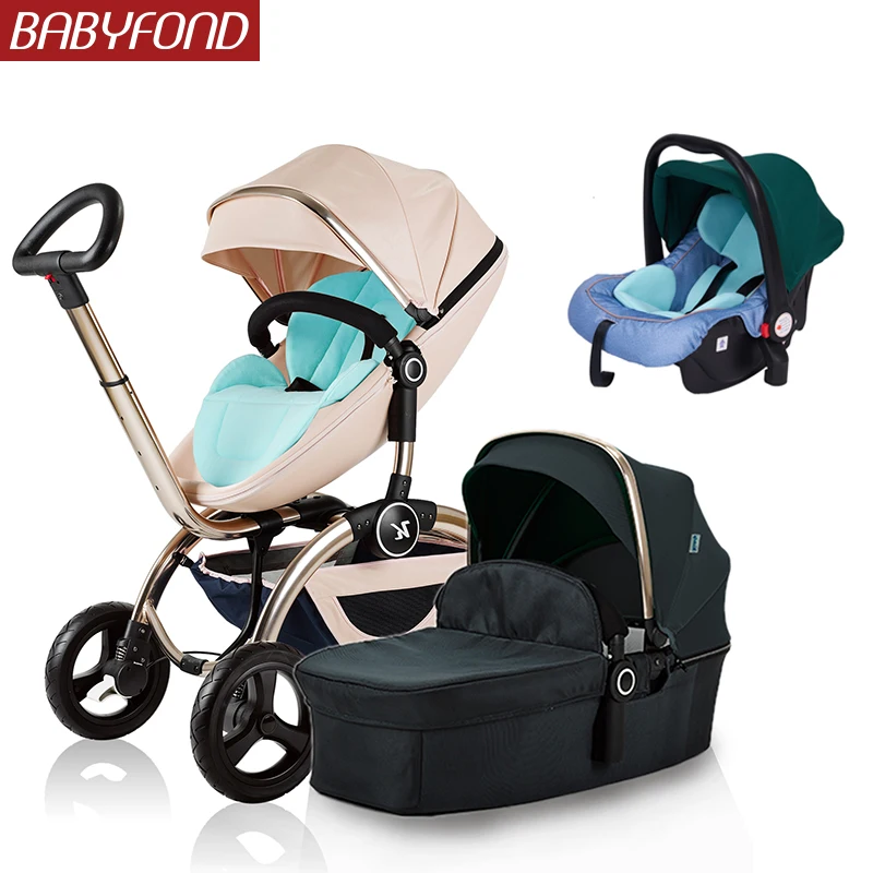  Kuudy Gudi 3 and 1 Baby Stroller Two-Wheel Four Wheeler Reclining Foldable Baby Stroller