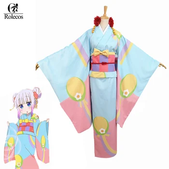 

Rolecos Japanese New Anime Kobayashi-san Chi no Maid Dragon Cosplay Costume Kamui Kanna Cosplay Kimono Kanna Cosplay Costume