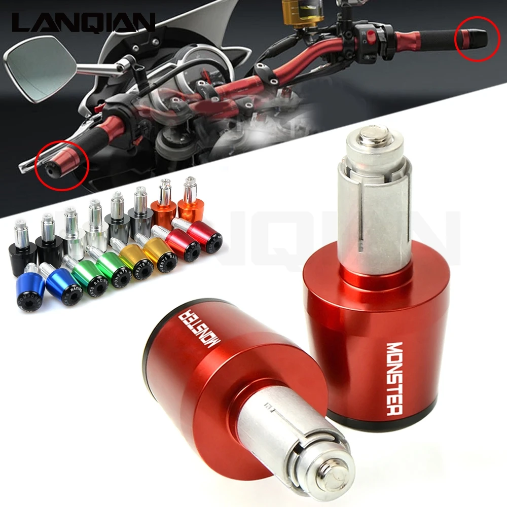

For Ducati Monster 659 696 821 1200 1200S 1100 1100s Motorcycle Accessories Handlebar Grips Handle Bar Cap End Plugs