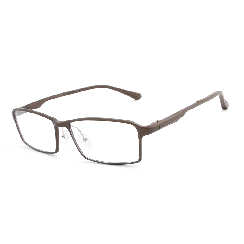 Мужские очки для чтения, мужские очки для чтения, оптическая оправа из алюминиевого сплава, винтажная оправа для очков для женщин и мужчин, gafas - Цвет оправы: Brown