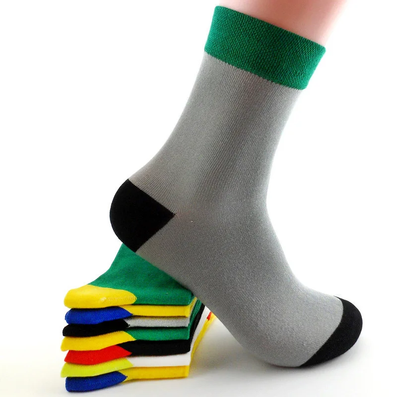 

Autumn and winter thick warm men's color matching tube hose sweat-absorbent breathable sports socks