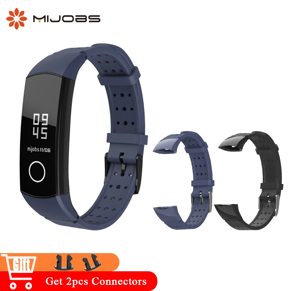 

Mijobs Wrist Strap for Huawei Honor Band 4 Smart Wristband Silicone Bracelet for Honor Band 4 Strap Smart Watch Band Accessories