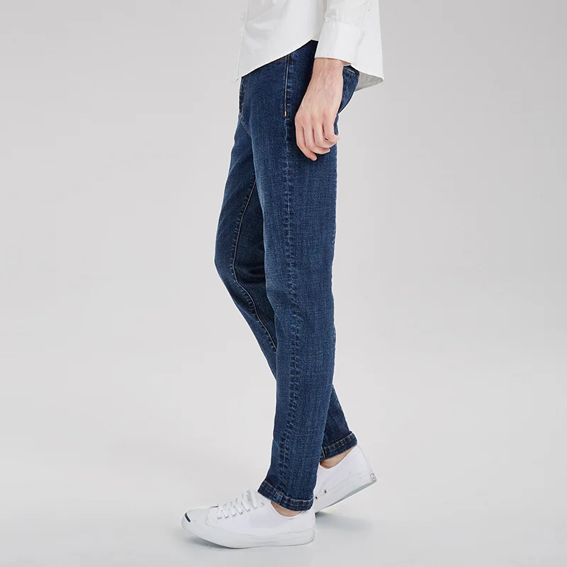 Markless Новое поступление Джинсы для женщин Для мужчин модные классические синего джинсового цвета Джинсы для женщин Мужская брендовая одежда Повседневное облегающие брюки nza8005m