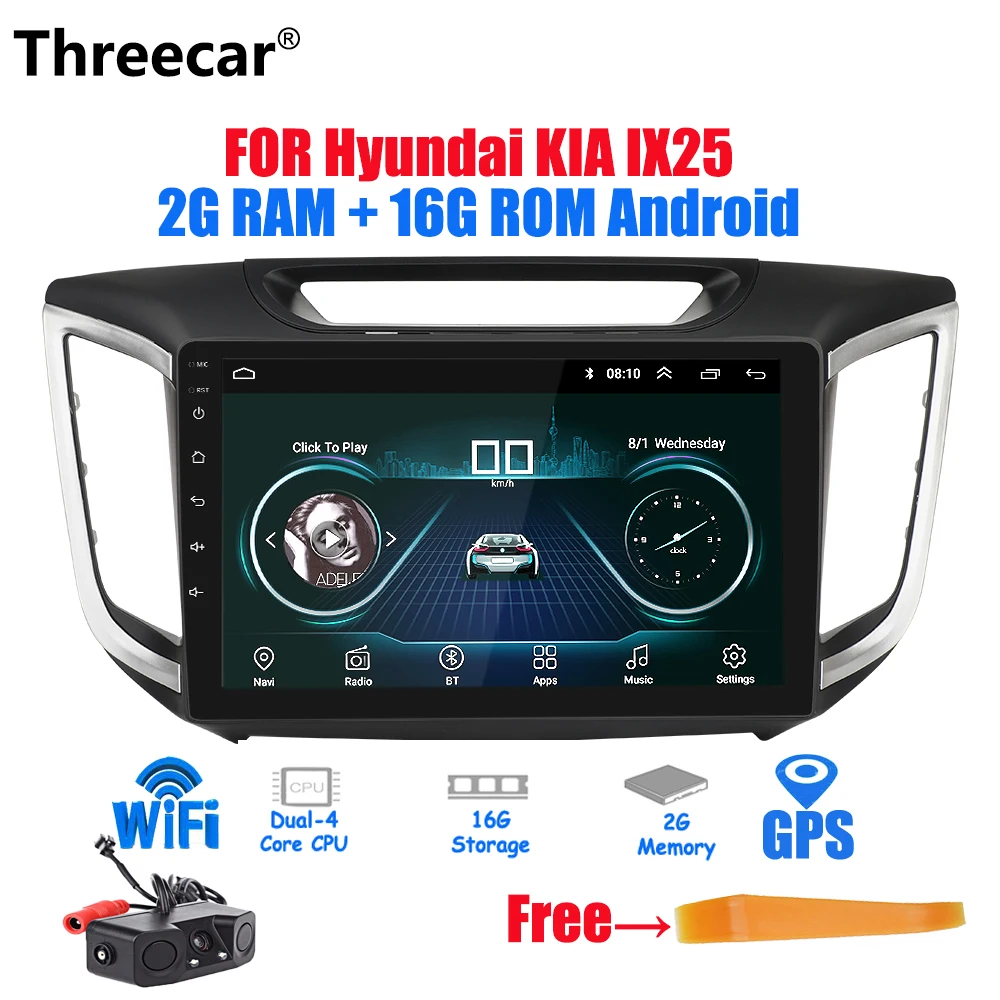 

Android 8.1 Car Radio 2din GPS Navigation For Hyundai Creta ix25 2G + 16G Car Radio 2014-2018 Auto Stereo WIFI Multimedia Player