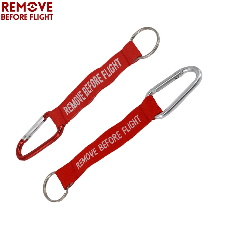 

2PCS Remove Before Flight Key Chain Safety Tags Red Embroidery Keyring for Aviation Motorcycle Car Key Rings llaveros chaveiro