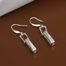 Simple Fashion Style Silver plated Stell Srop Earrings Jewellery mens 2014,Wholesale&Free shipping, SMTE440