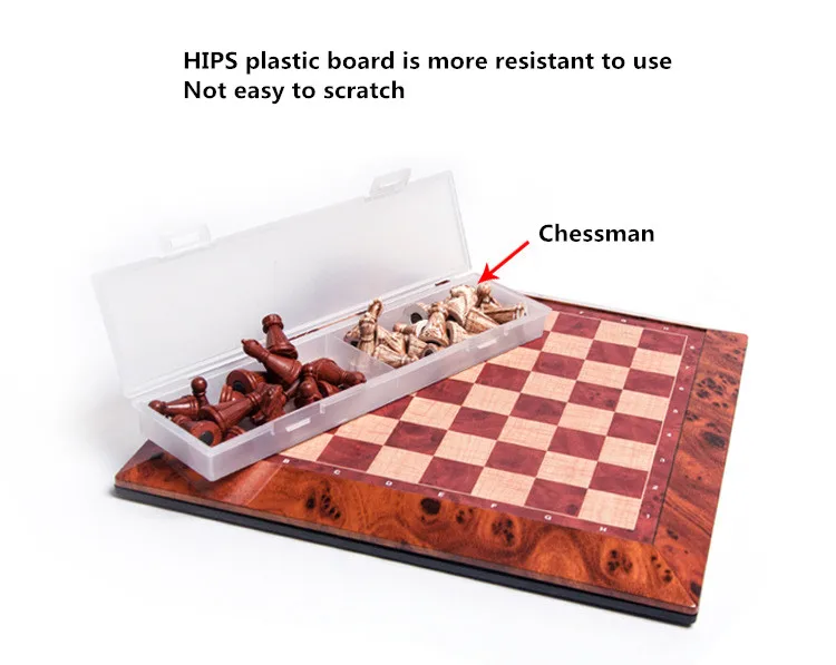 Пластиковые Имитация деревянные шахматы магнитные чесспицы семья подарок для игры шахматная доска размер 19,5 см* 19,5 см высота King 3,2 см S456