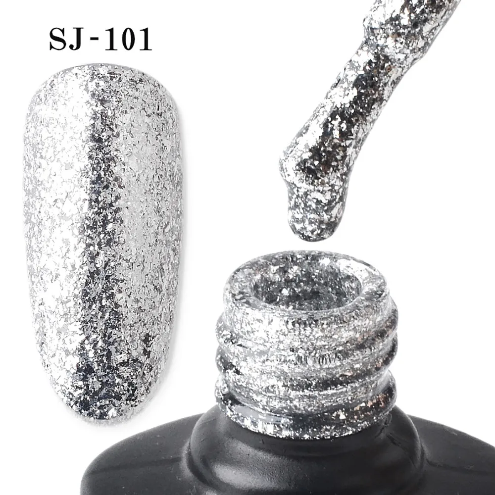 

1pc Gel Nail Manicure 8ml gray odorless not easy to fall off harmless Diamond Glitter Nail Polish Sequins Gel Hybrid Nail Art