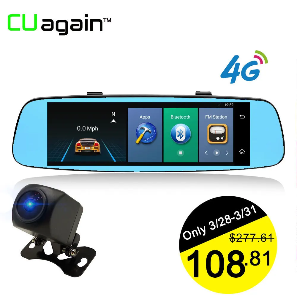 CUagain CU6 Smart Dash Cam 4G Wifi DVR 8 Mirror GPS Car font b Camera b