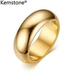 Kemstone простой нержавеющая сталь черный/синий/Щепка/золото/розовое золото цвет глянцевая для мужчин кольцо украшения подарок
