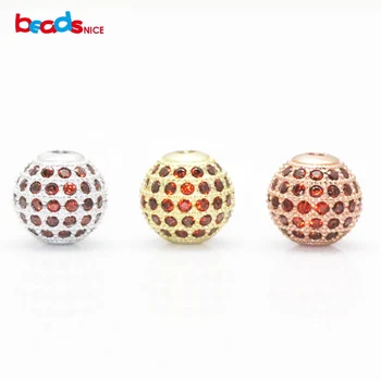 

Beadsnice sterling silver 925 shamball beads CZ pave bead fit for diy bracelet making women jewelry finding ID25038