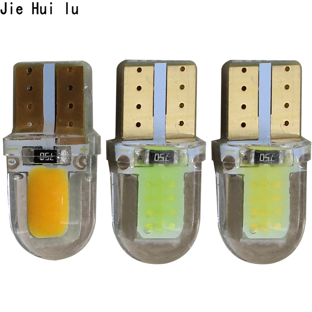 1Pcs Auto LED T10 W5W COB Silicone Shell 12V Canbus Car Side wedge License Plate Lamp Bulb parking light Turn Lamps | Автомобили и