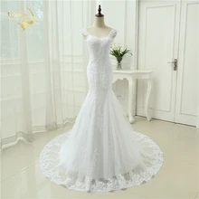 Sexy Vestidos De Novia Mermaid Robe De Mariage Tulle With Lace Detachable Straps Long Wedding Dresses