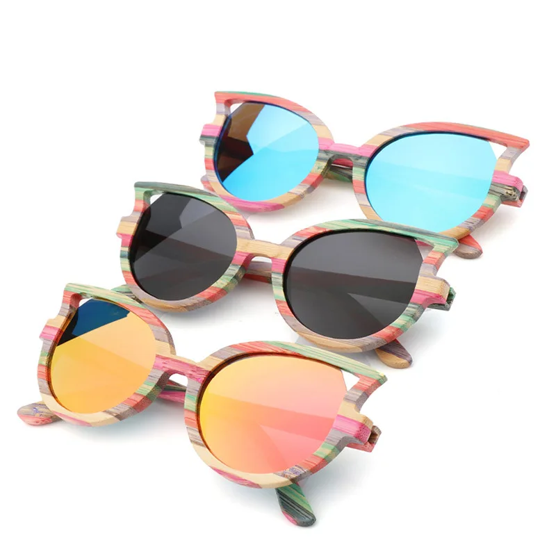 

Vintage Bamboo Wood Sunglasses Women 2019 Polarized Party Shades Brand Designer