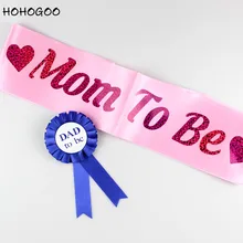 HOHOGOO 1pc Baby Shower Party Piggyback Medal Satin Ribbon Pink Mom To Be/Blue DAD To Be Newborn Party Gift Decoratives HOHOGOO 1pc Baby Shower Party Piggyback Medal Satin Ribbon Pink Mom To Be/Blue DAD To Be Newborn Party Gift Decoratives