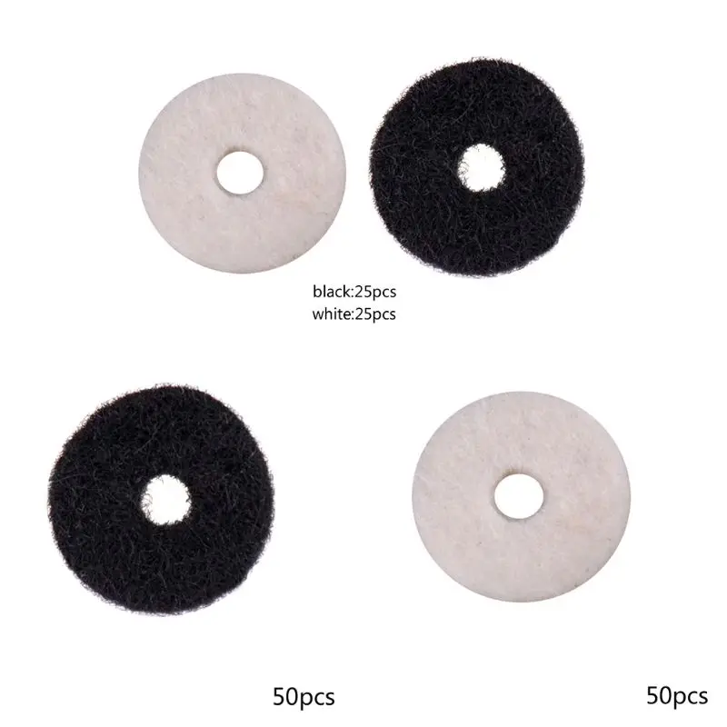 

50Pcs Guitar Strap Lock Felt Pads Washer for Acoustic Guitar Bass Replacement Parts