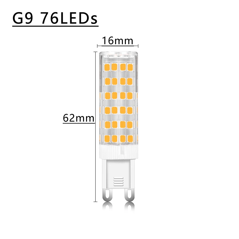 10 шт . новый G9 светодиодный светильник 3 Вт 5 7 SMD2835 36 51 76 s AC220V с керамическим