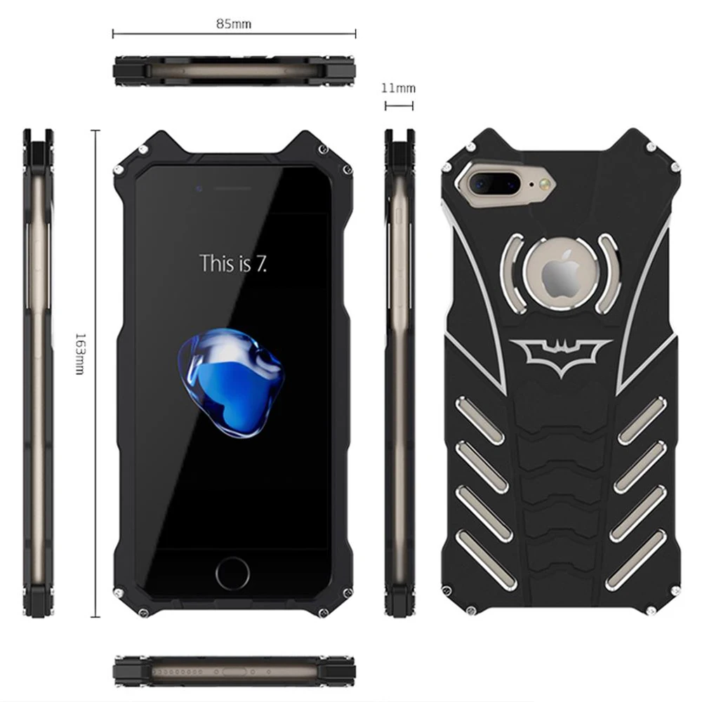 R JUST I7 I7 Plus Cover Case Luxury Doom Heavy Duty Armor Metal