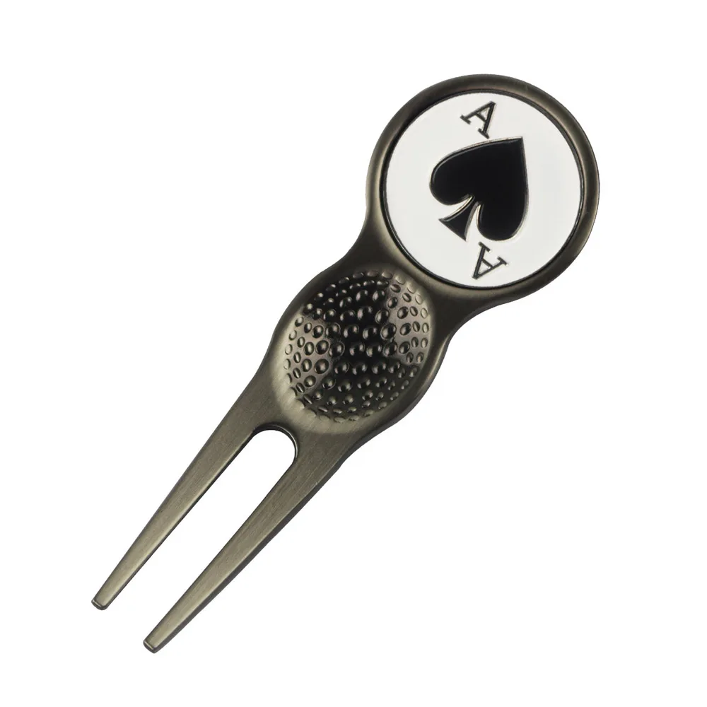 Nicely Built Antique Nickle Golf Divot Tool with Golf Ball Marker , 6 Unique Pitch Marking Tool