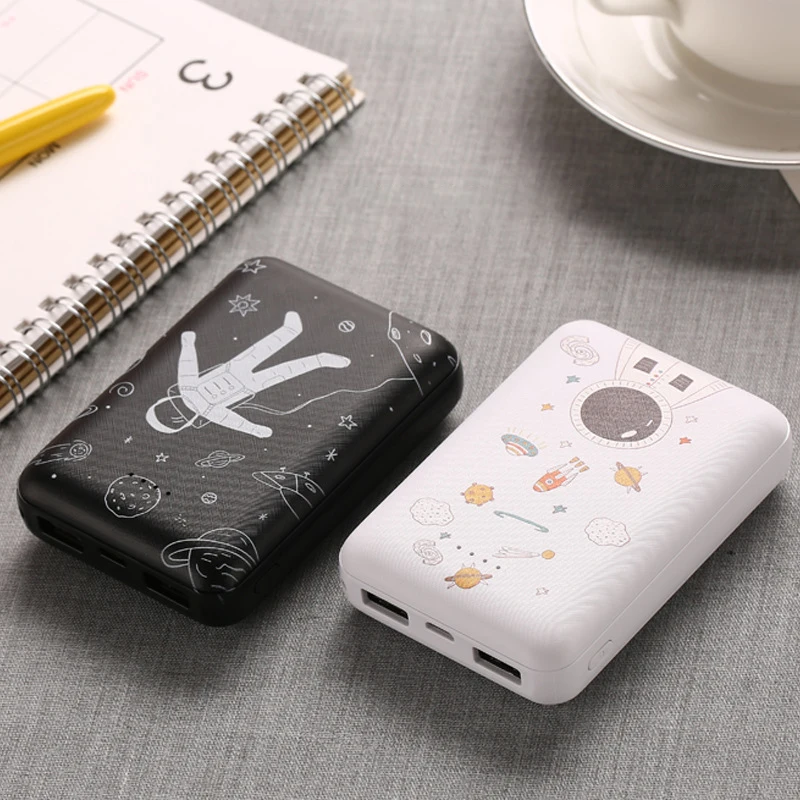 

10000mAh Mini Power Bank Fast Charging Small And Exquisite Spaceman powerbank dual usb output Portable Power Bank Easy To Carry