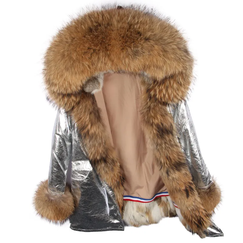 FURTJY 2018 Thick Warm New Long Parka Winter Jacket Women Real Fur Coat Big Natural Raccoon Fur Collar Natural Rabbit Fur Liner