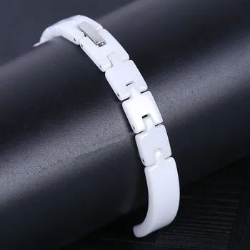 

8mm Watchband Pearl Ceramics Ladies Women Delicate Radiation Protection Watch Strap Band Watchband Bracelet