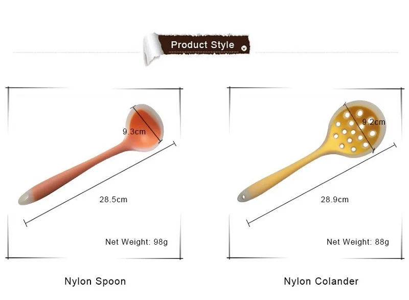 1 шт. кухонная утварь кухонные инструменты Лопатка и ложка кухонная посуда нейлоновая и Пищевая силиконовая многоцветная