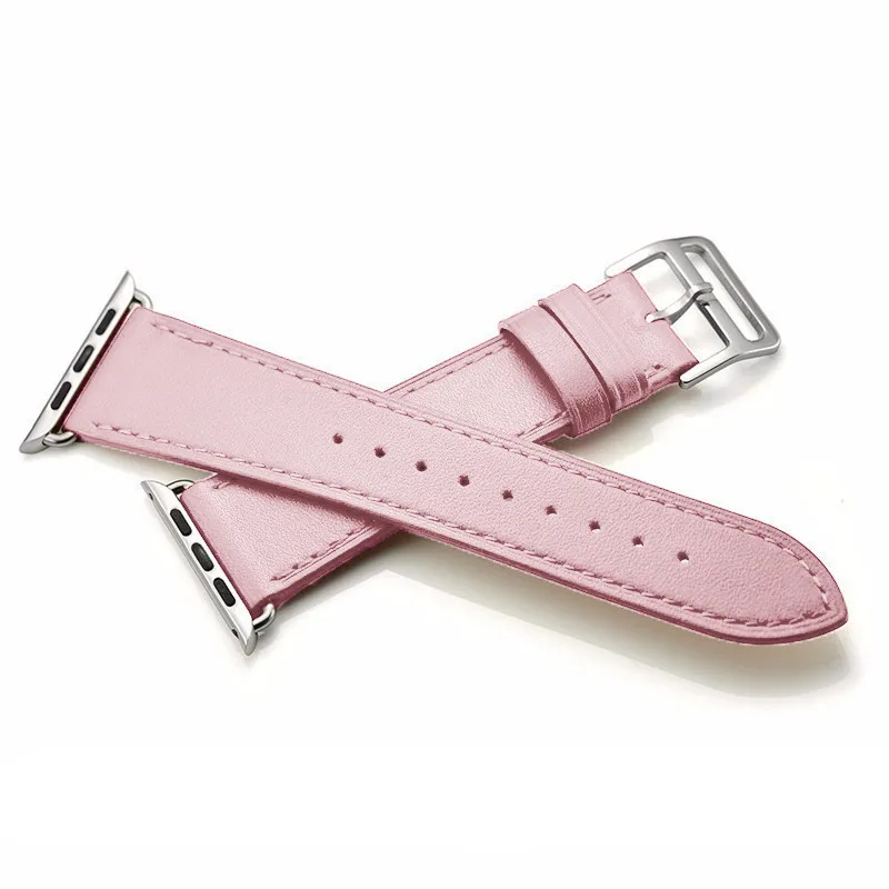 Кожаный ремешок для часов apple watch 4, 5, 40 мм, 44 мм, розовый браслет, ремешок на запястье для iWatch серии 1, 2, 3, 38 мм, 42 мм, для женщин и девушек