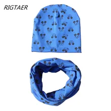 2017 Baby Hat scarf Cartoon Print Caps For Boy Girl Cotton Knit Spring Autumn Winter Children beanies kids photography props