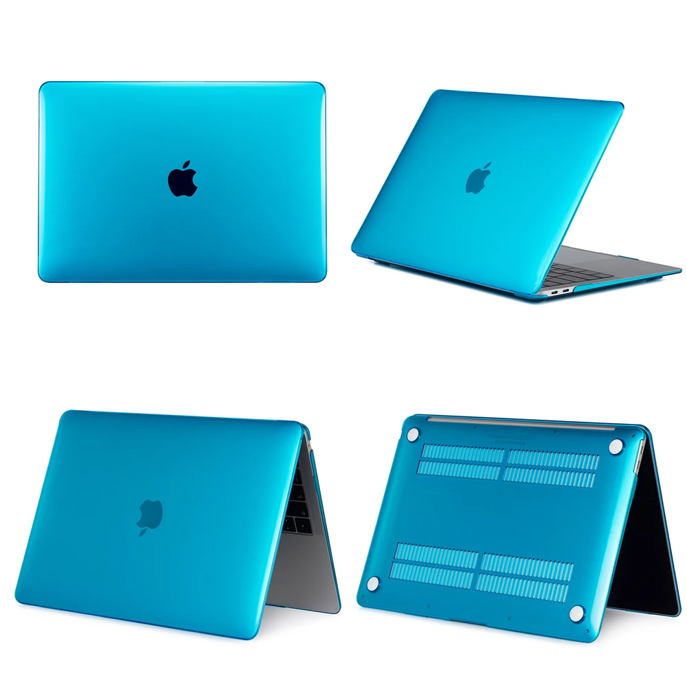 Чехол для ноутбука Apple MacBook Air 13 A1369 A1466 Pro retina 11 12 13 15 Touch Bar для macbook New Air 13 A1932+ чехол для клавиатуры - Цвет: Небесно-голубой