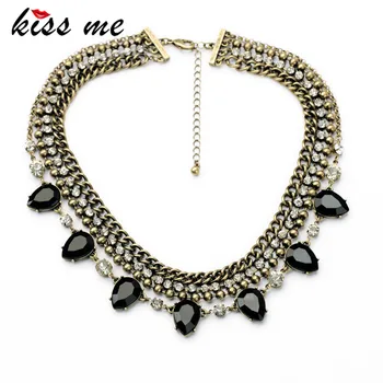 

New Design Fashion Jewelry Elegant Resin Stone Water drop Pendant Banquet Necklaces &Pendant 2017