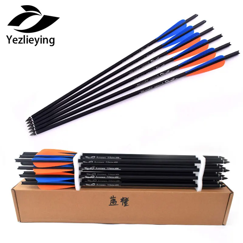 

Hunting Shooting 12pcs Target Archery Crossbow Bolt 20 inch Spine 400 Carbon Arrow for Recurve/composite bow Archery