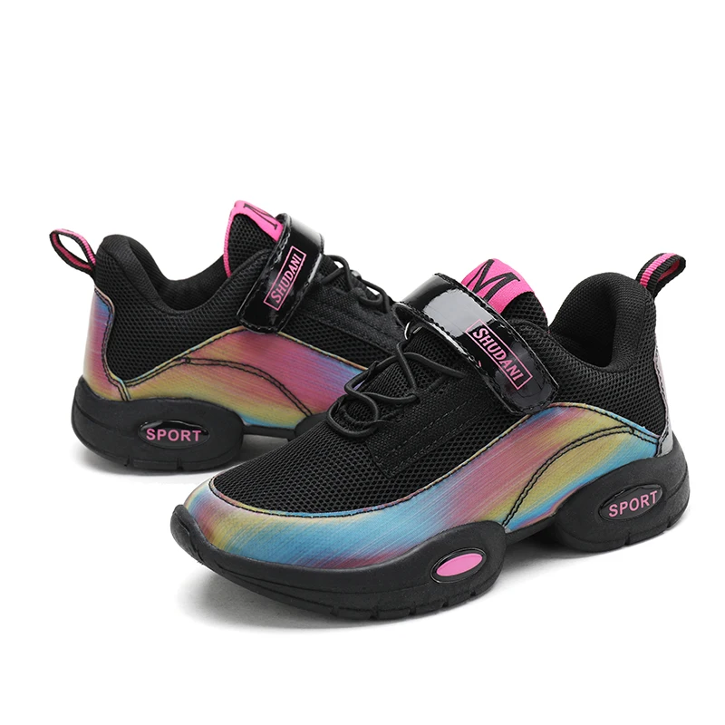 Новинка, стильные цветные Дизайнерские кроссовки для девочек, детские кроссовки для бега, детская спортивная обувь, дышащие кроссовки для студентов